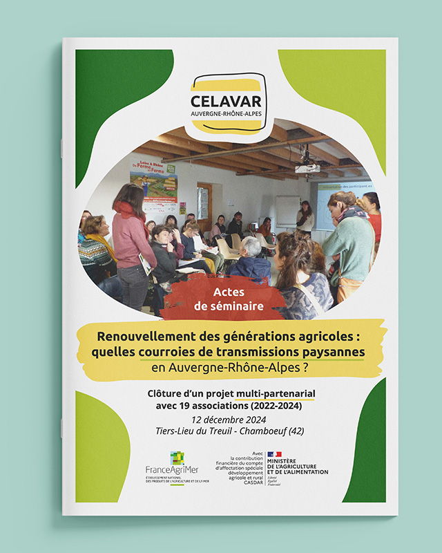Plaquette du séminaire « Renouvellement des générations agricoles » – Pour le Celavar