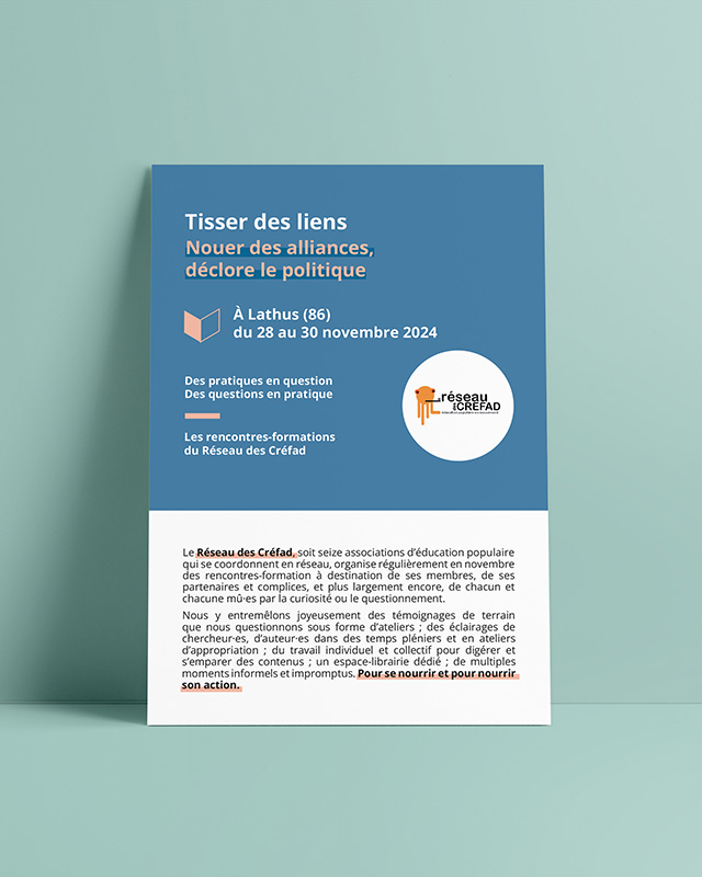 Flyer des « Rencontres réseau » 2024 – Pour le Réseau des Créfad
