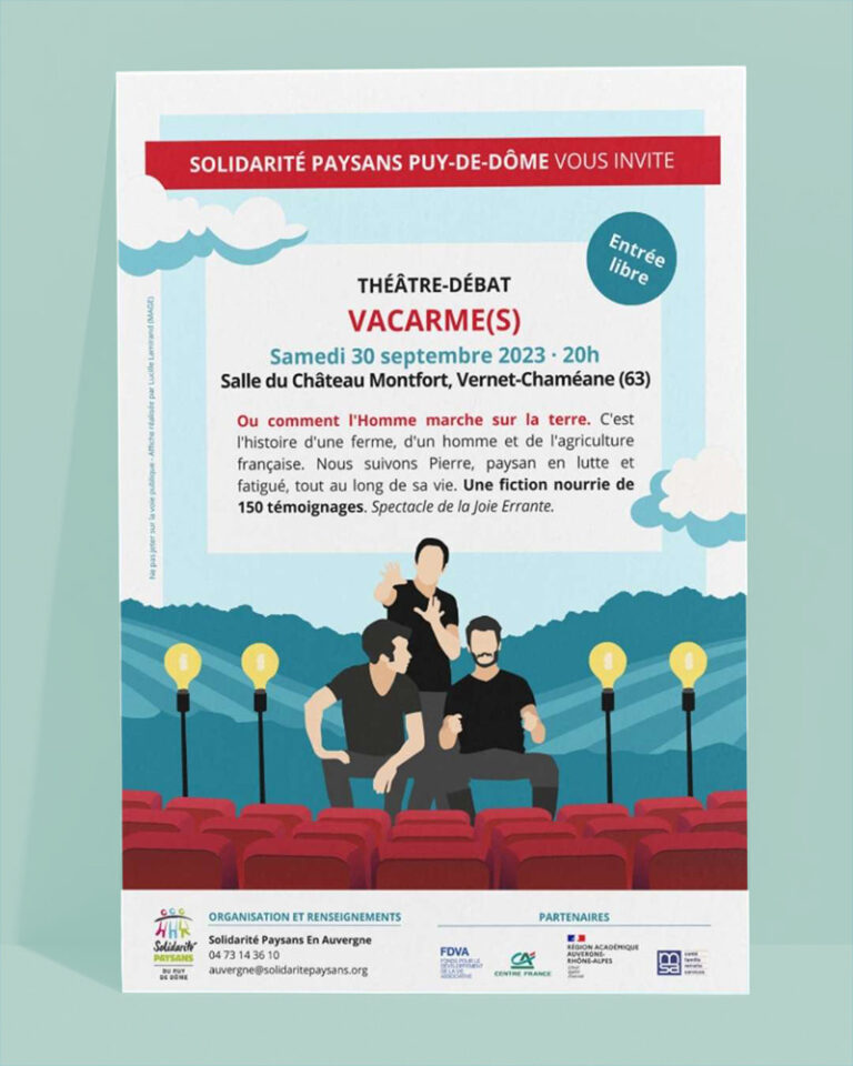 Affiche « Vacarmes » – Pour Solidarités Paysans Auvergne