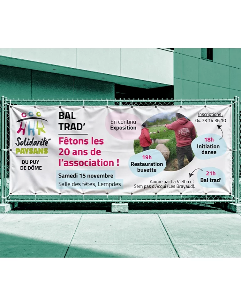 Banderole – Pour Solidarité Paysans en Auvergne